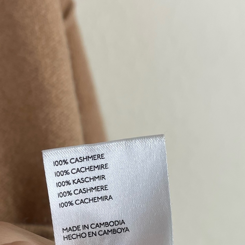 Anthropologie Pilcro 100% Cashmere Funnel Mock Neck Sweater Camel Tan Size 1X - Picture 9 of 11